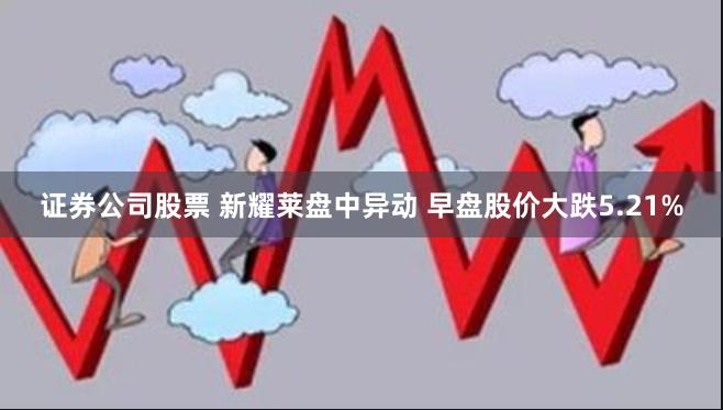 证券公司股票 新耀莱盘中异动 早盘股价大跌5.21%